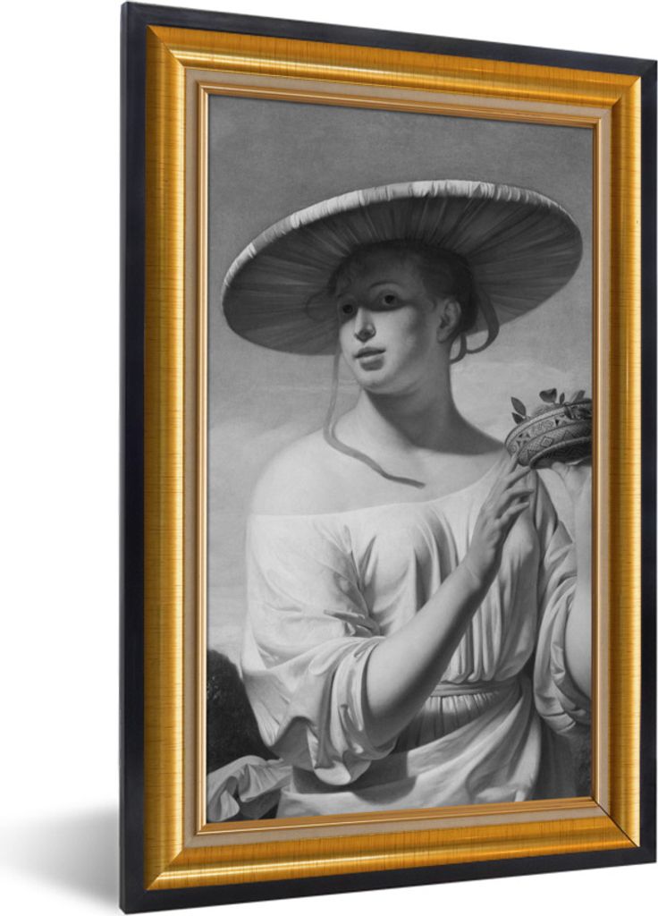 MuchoWow Gerahmtes Poster Kunst - Maler - Liste - Gold 20x30 cm - Poster mit Schwarzem Bilderrahmen Wandposter Rahmen Foto Bilder - Drucken - Bil...