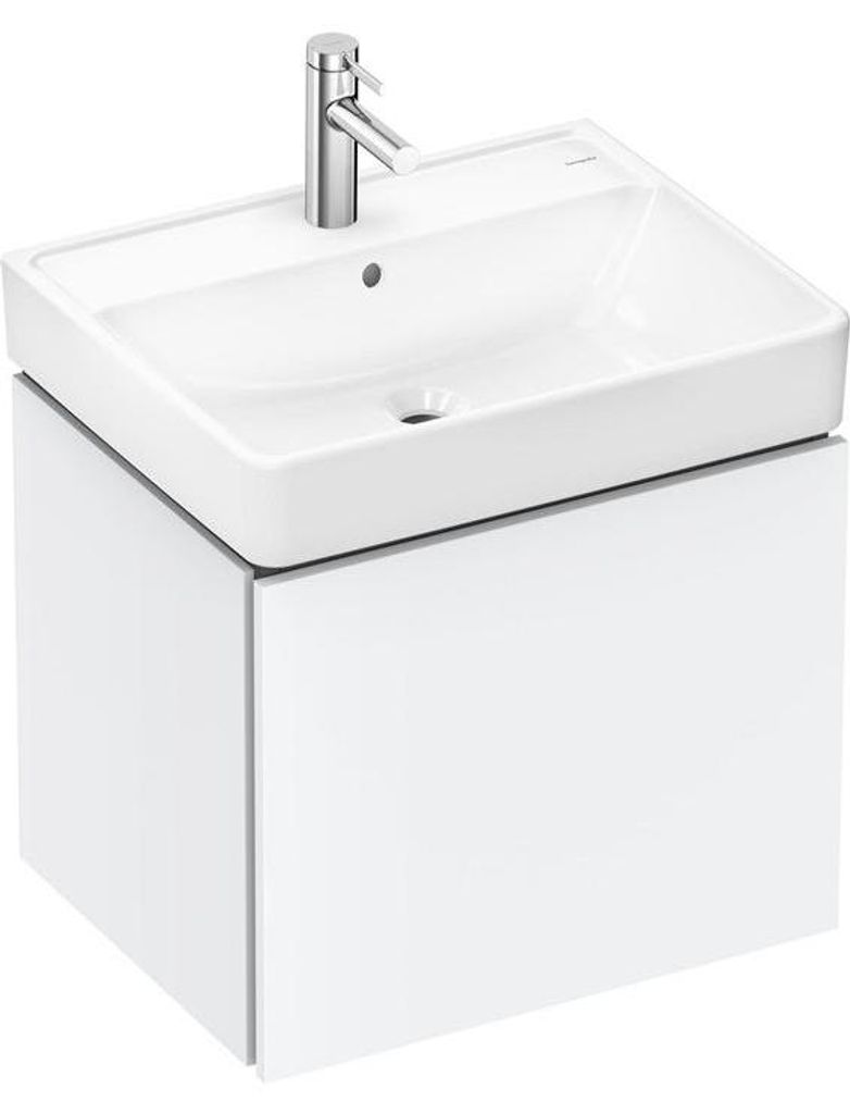 hansgrohe Xanuia Q Waschtisch, mit 1 Hahnloch und Überlauf, 600 × 480 mm, weiß glänzend, 60133450