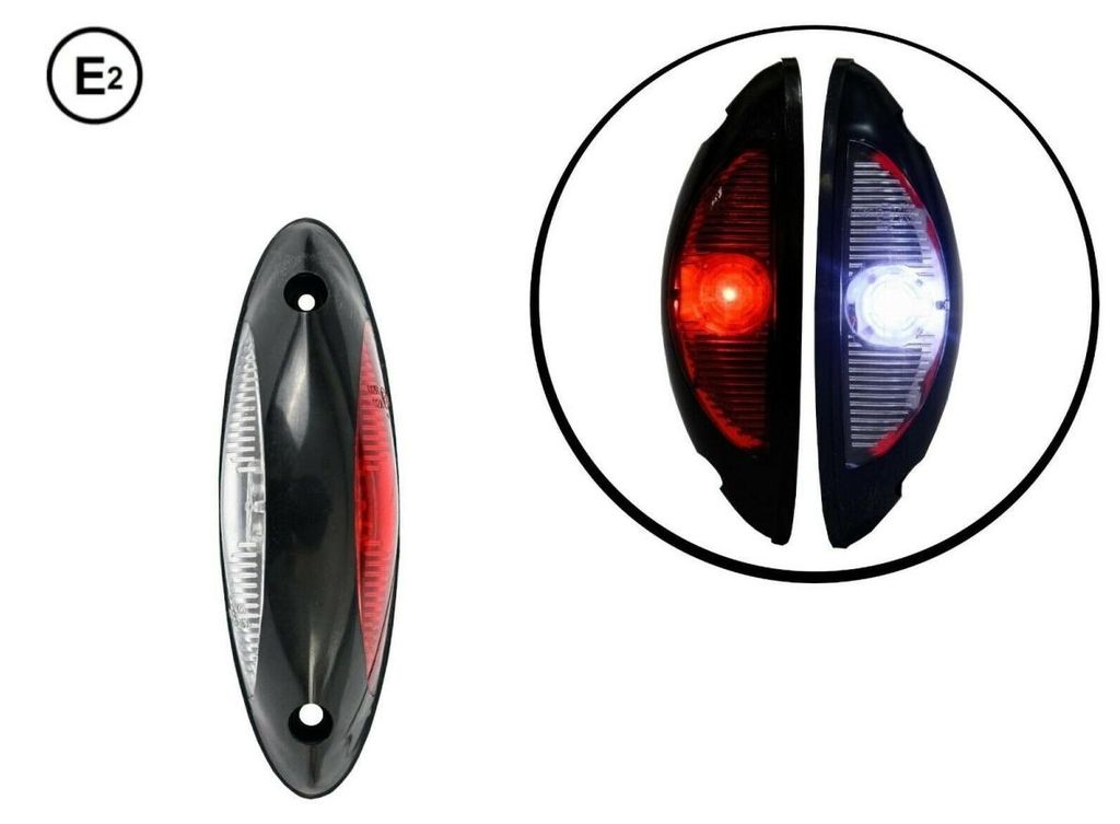 Luce di posizione laterale a LED universale rosso-bianca Immagine del prodotto 