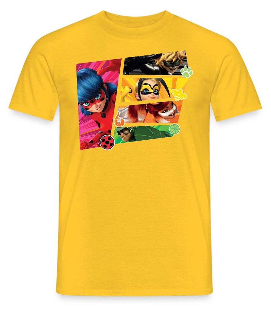 Spreadshirt Miraculous Superhelden Männer T-Shirt, 4XL, Gelb