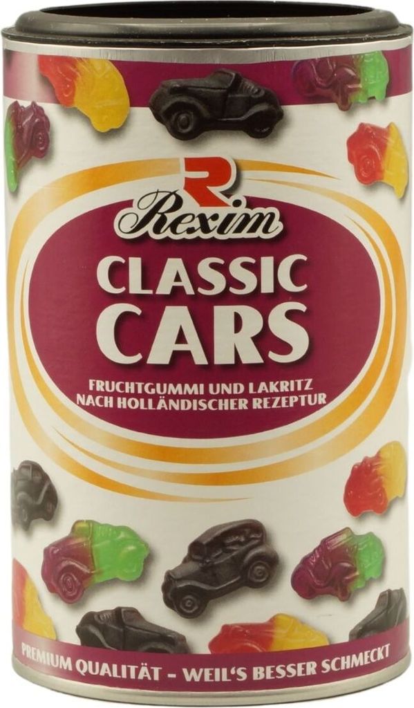 Rexim Classic Cars, Fruchtgummi und Lakritz, 250 g Produktbild 