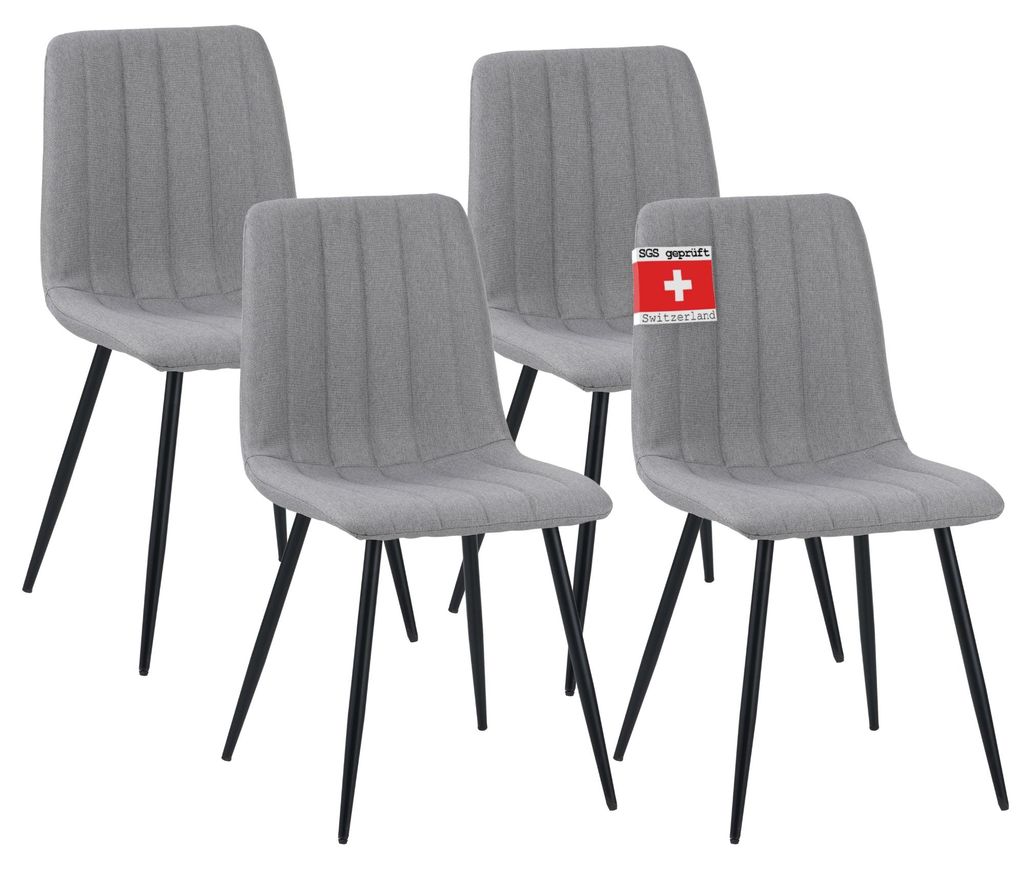 Albatros Esszimmerstühle 4er Set GARDA grau - Komfortabler Produktbild 