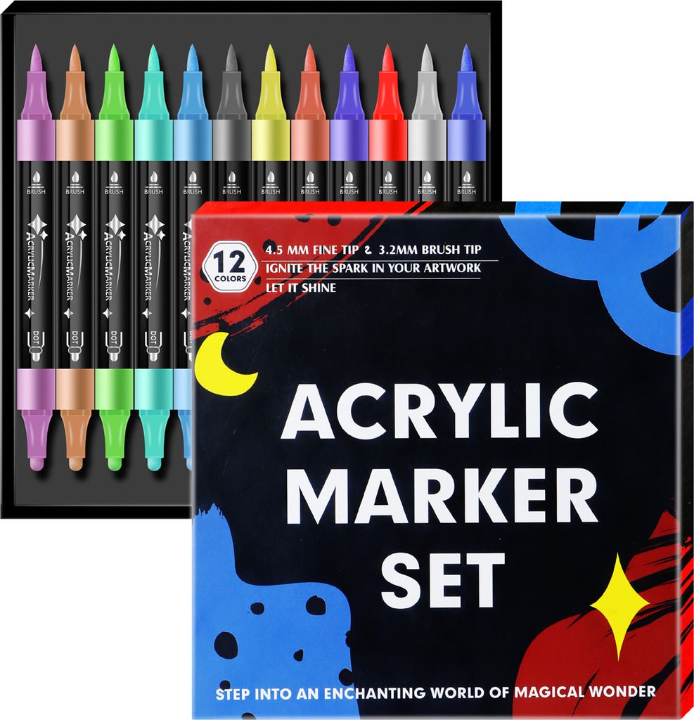 12/24/36-teiliges Doppellinien-Umriss-Markierungsstift-Set, wasserdicht, metallische Kunststifte, brillante Farben, Graffiti-Textmarker