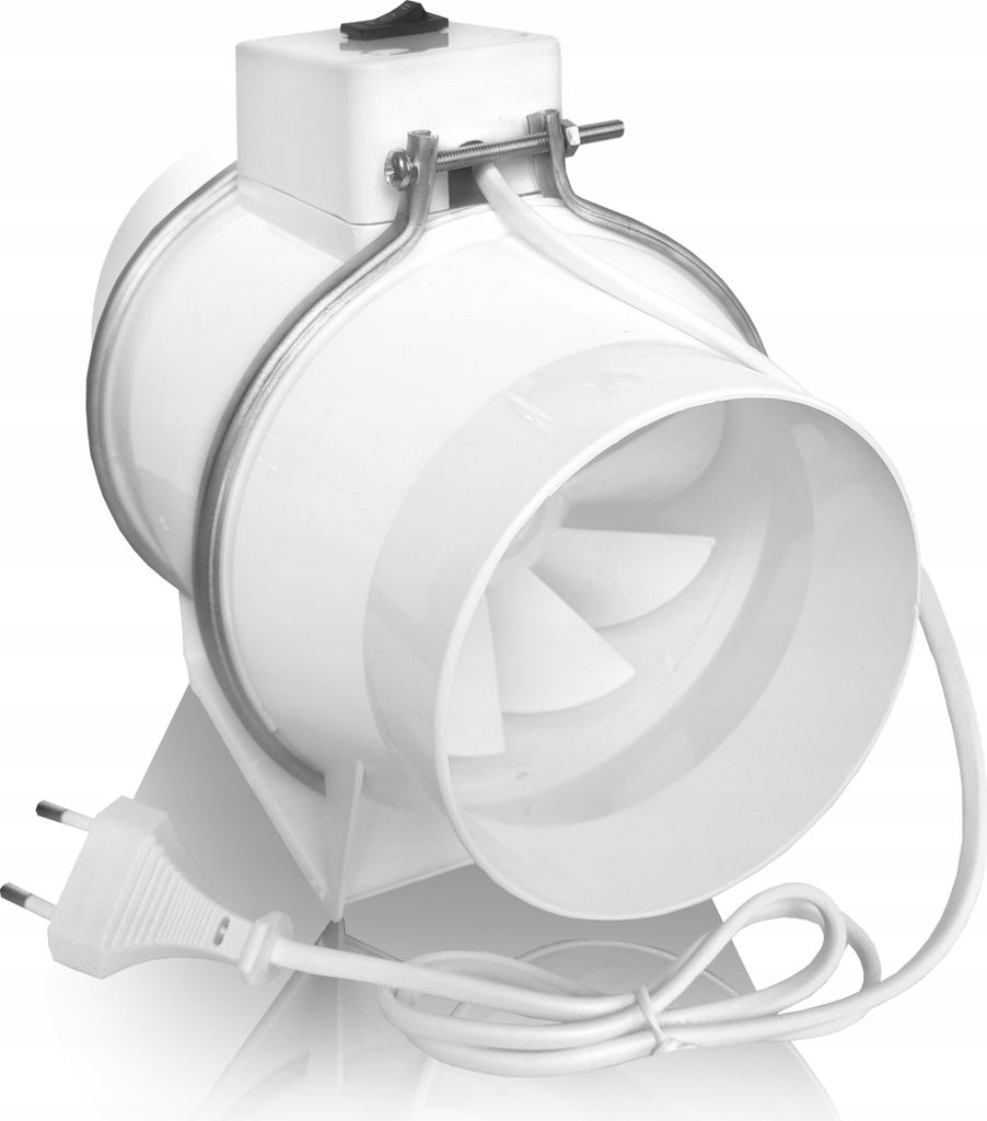 Dospel | Rohrventilator - Bad-Lüfter - Ø 100 mm - Weiß - 180m3/h - Energiesparend - Leise - Hohe Leistung - 2-Gang Motor