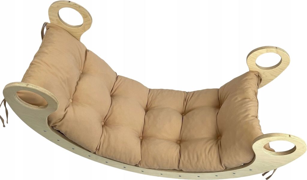 Kinderwippe Dekokissen Beige XL - 120 x 60 x 8 cm, für Jungen und Mädchen ab 6 Monaten, mit hochwertiger Schaumstoff- und Stoffverarbeitung
