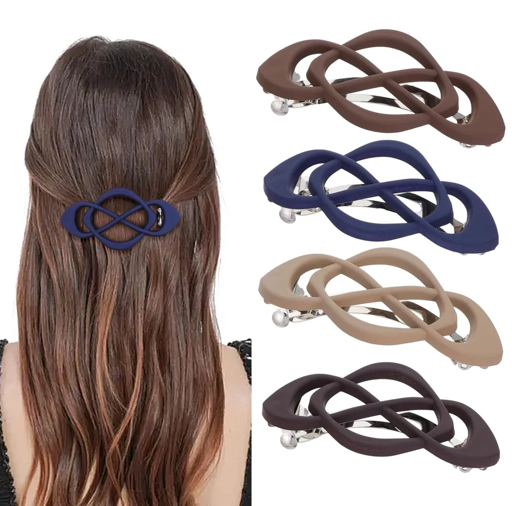 Barrette cheveux anti-glisse lot de 4 pour coiffure impeccable et rétro