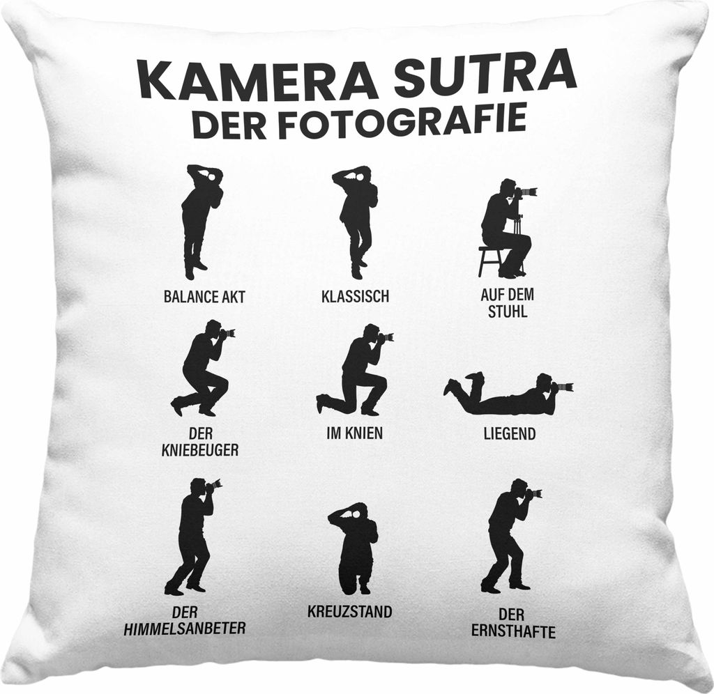 Trendation - Fotograf Deko-Kissen mit Füllung 40x40 Zubehör Fotografie Geschenk Fotografieren Deko-Kissen mit Füllung 40x40 Geschenkideen Lustig...