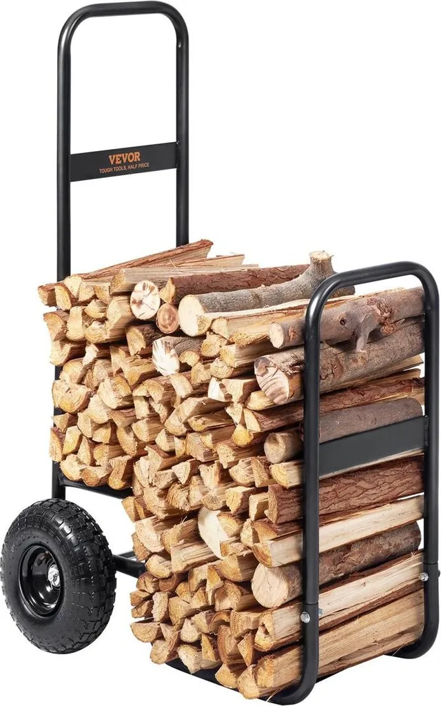 Chariot à bois pour éviter le mal de dos, transporteur 113kg robuste