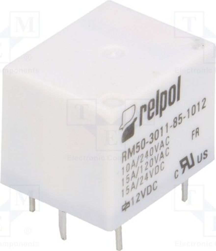 1x Relais: elektromagnetisch 10A/240VAC USpule : 12VDC 15A RM50-3011-85-1012 Ele