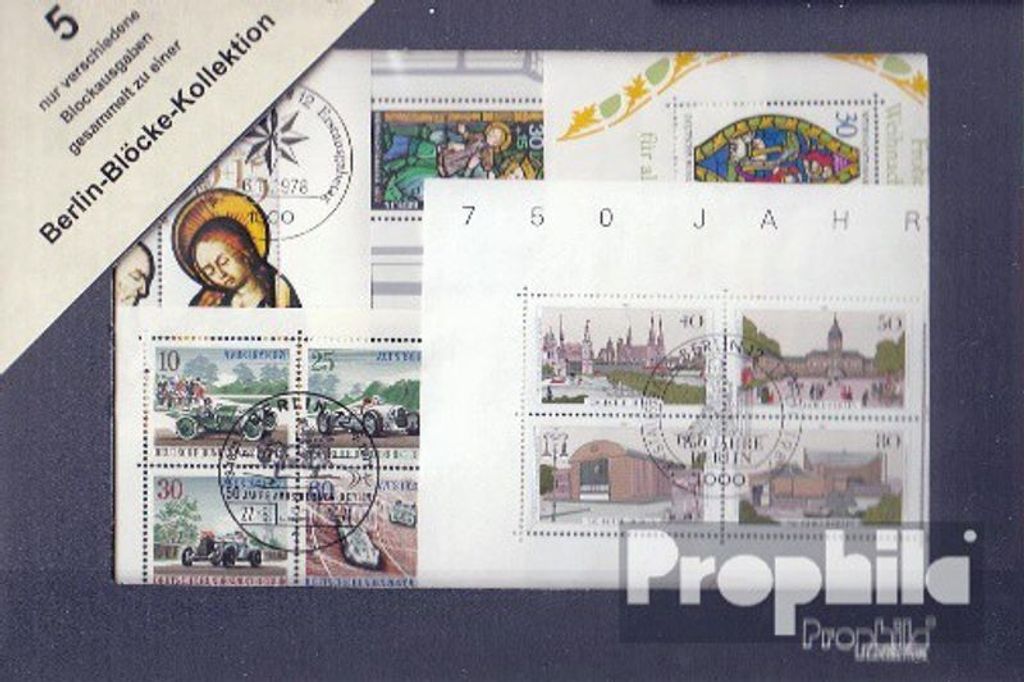 Briefmarken Berlin (West) 5 verschiedene Blöcke