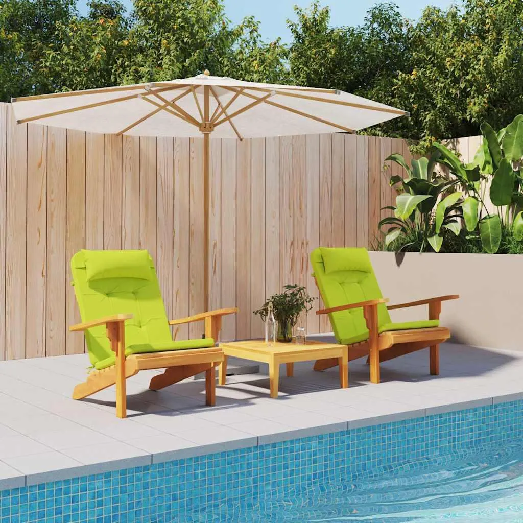 Set 2 Cuscini Giardino BEI CLORIS Verde Oxford 58x77x4,5 cm Esterno