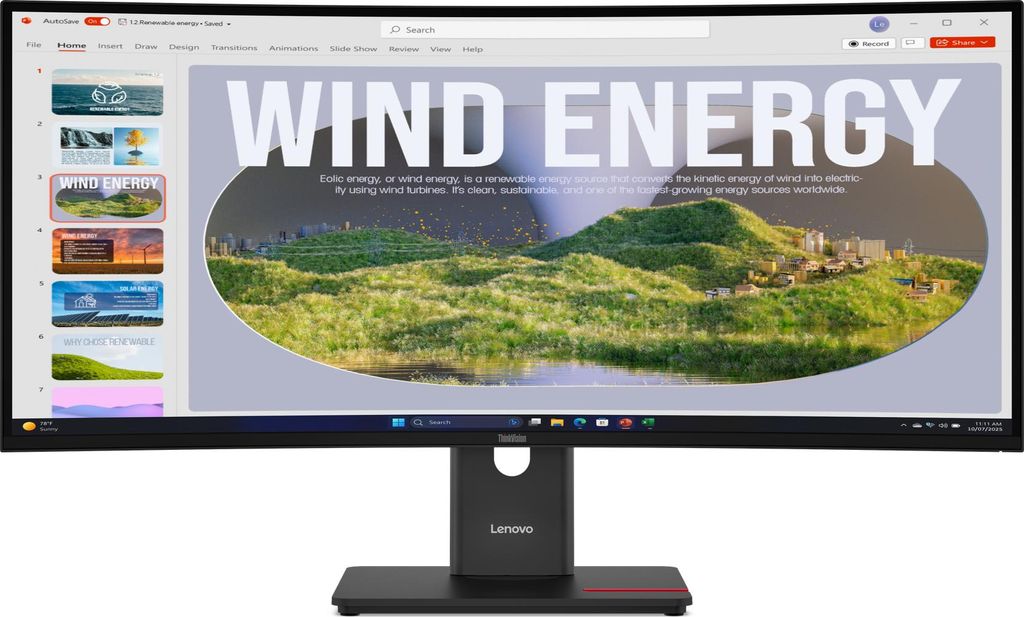Lenovo ThinkVision T34WD-40 Monitor, 86,4 cm (34"), 3440 x Produktbild 