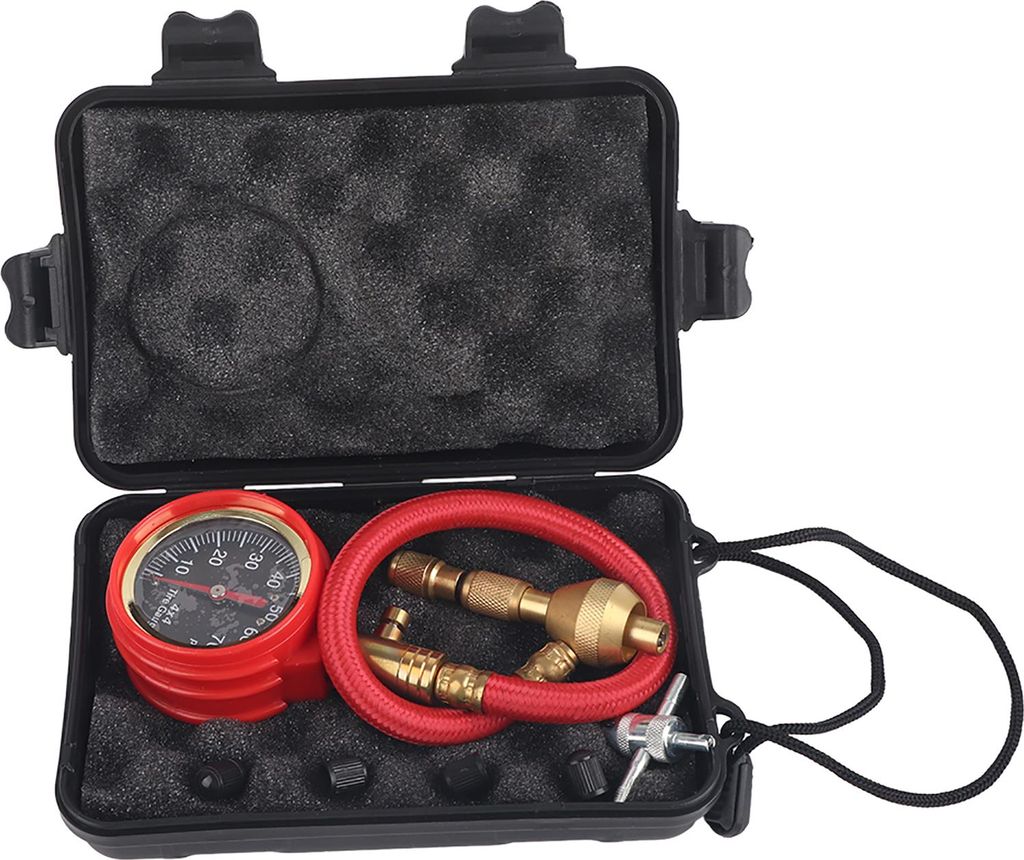 Reifenfüller, leicht ablesbarer 30-cm-Schlauch, verschleißfester Messing-Luftdruckmesser 0–70 psi, 6 cm/2,3 Zoll, rostfrei, für Auto