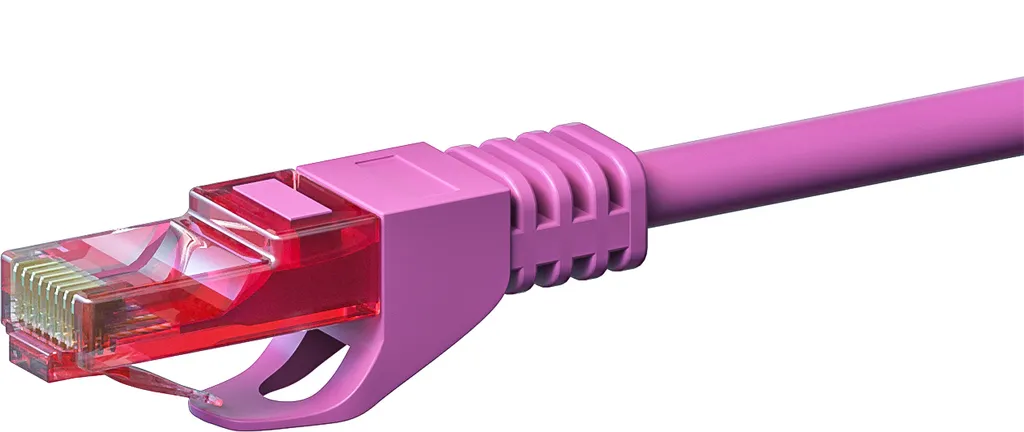 Cavo di rete CAT6, U/UTP, 1 metro, rosa, 100% rame - 2