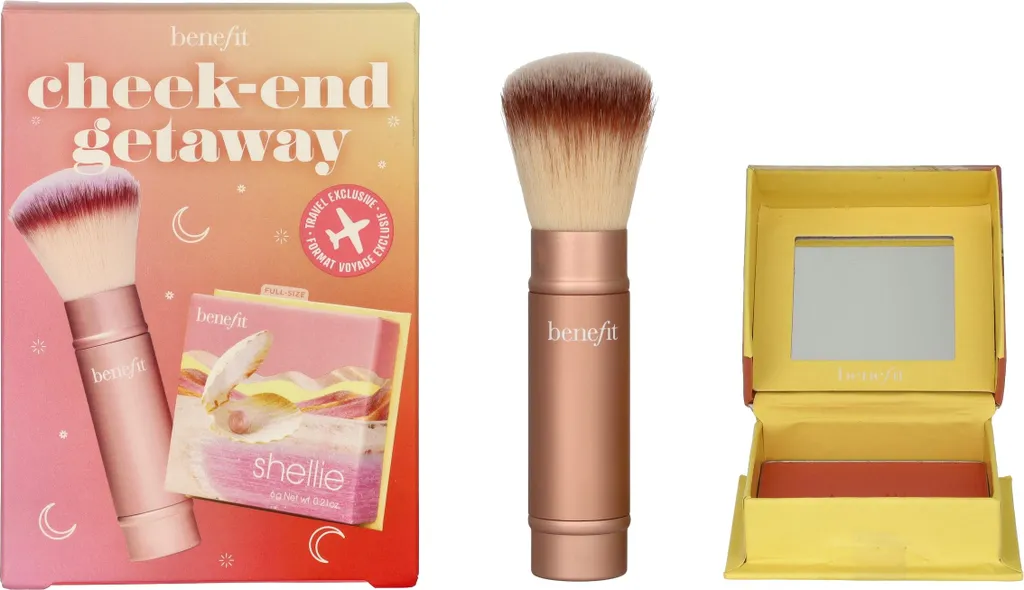 Benefit Cheek-End Getaway Set de Blush Dandelion 6g avec Pinceau Doux