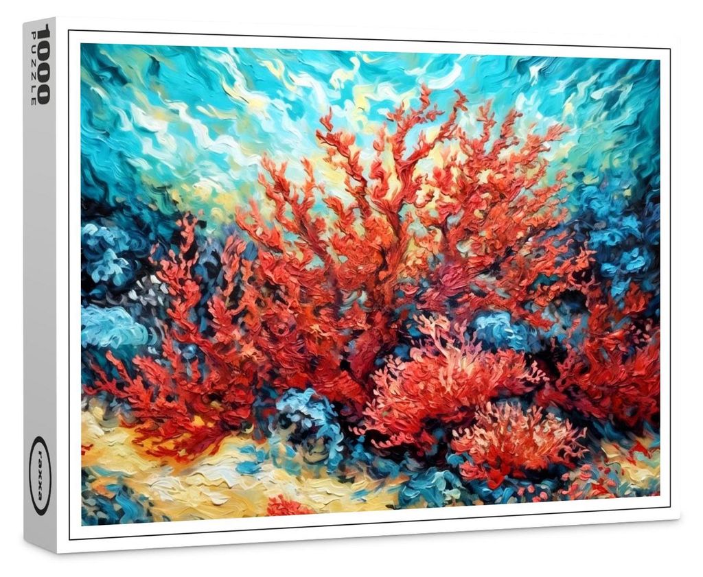 raxxa Premium-Puzzle "Coral Reef in Swirling Underwater Oil Painting", 1000 Teile