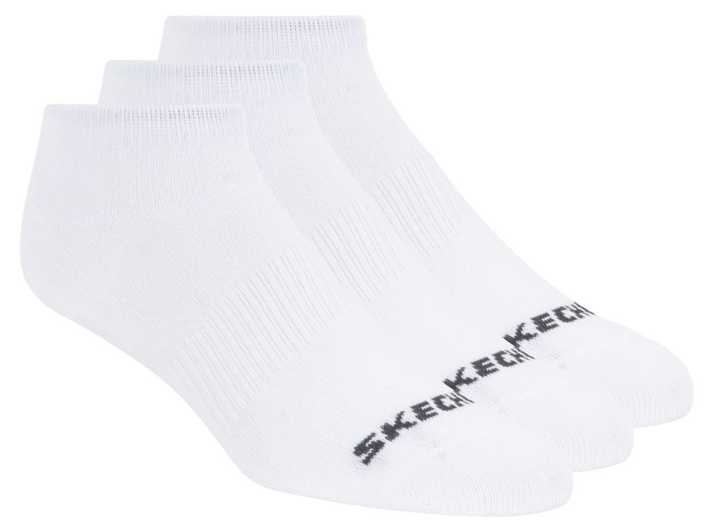 Skechers 3pk Uni Non Terry No Show S114041-100, Socken, Uni, Weiß