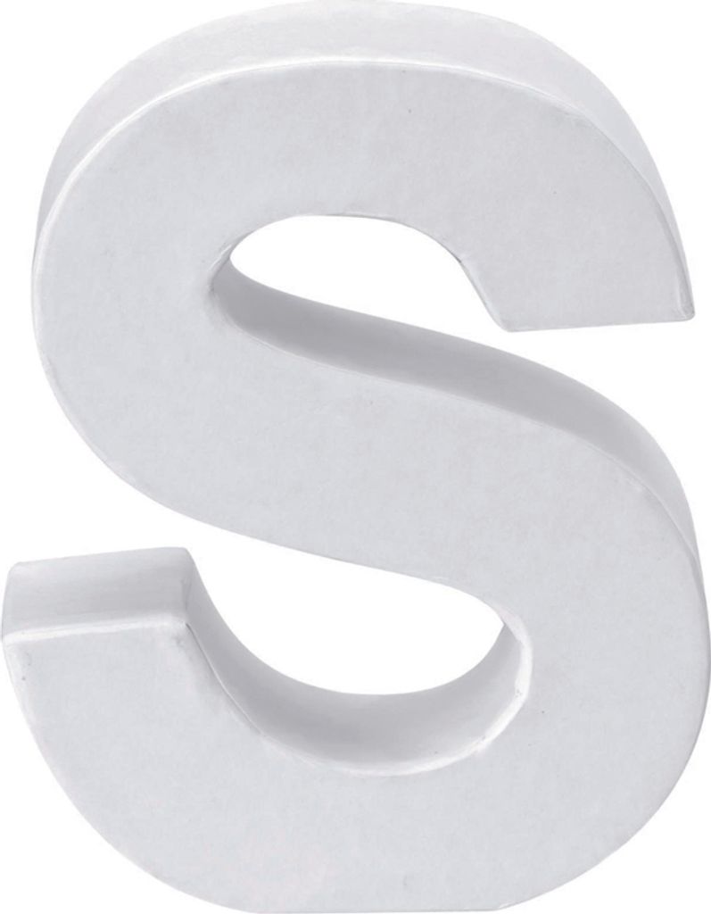 Buchstabe S Pappe weiß 3,5x10 cm Produktbild 
