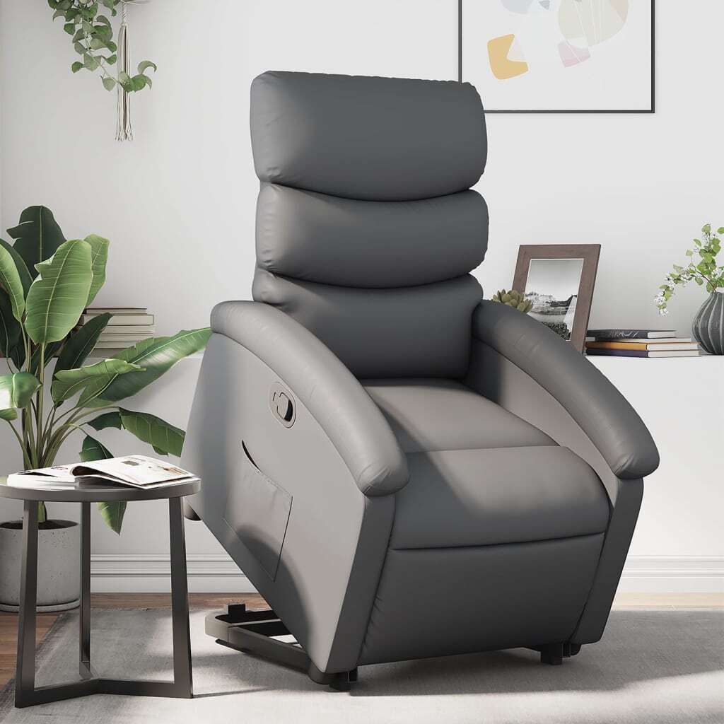 Maison Exclusive - Relaxsessel mit Aufstehhilfe Grau Kunstleder