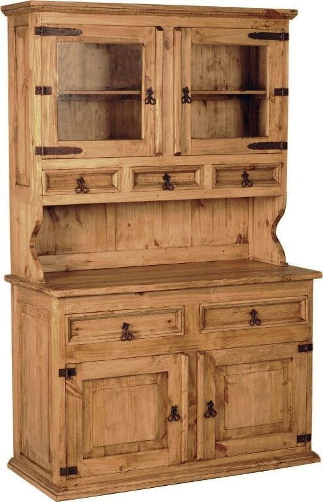 MiaMöbel Buffet Mexico Möbel 120x190x54 cm Landhausstil Massivholz Pinie Honig