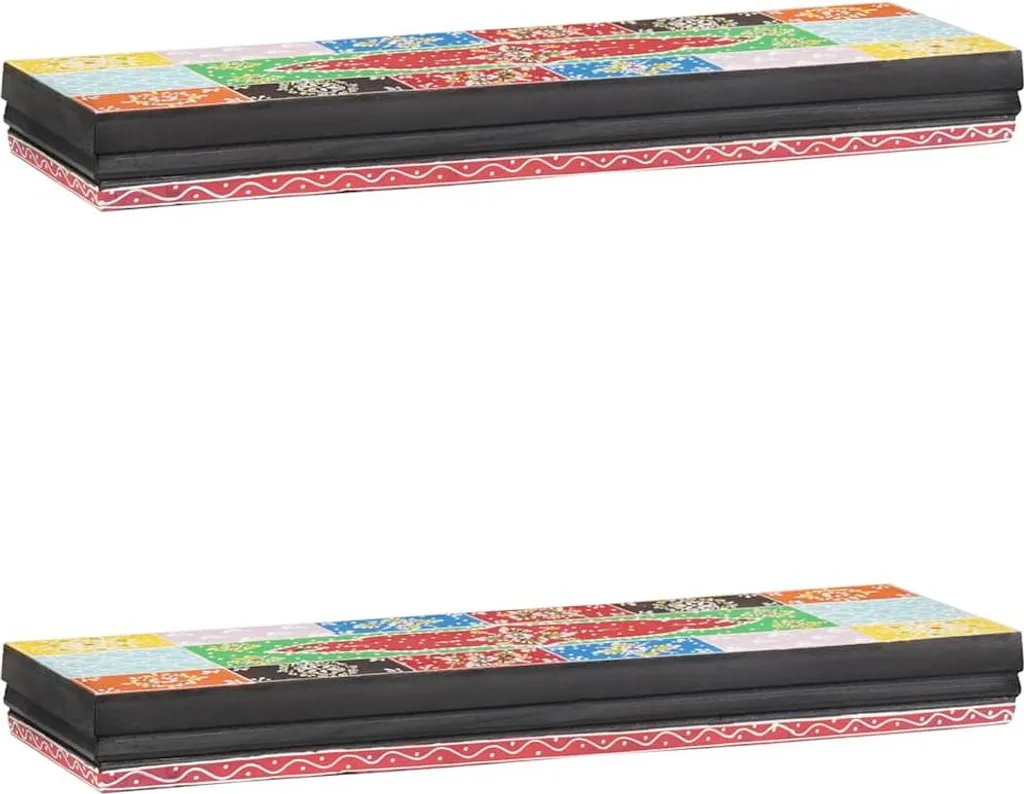 Mensola Industriale Multicolore Legno Mango Massello 60x20x6