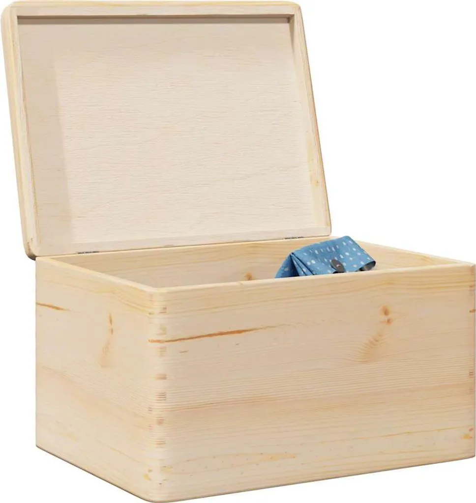 Cassetta in Legno Massello di Pino con Coperchio 40x30x23 cm | Bauletto