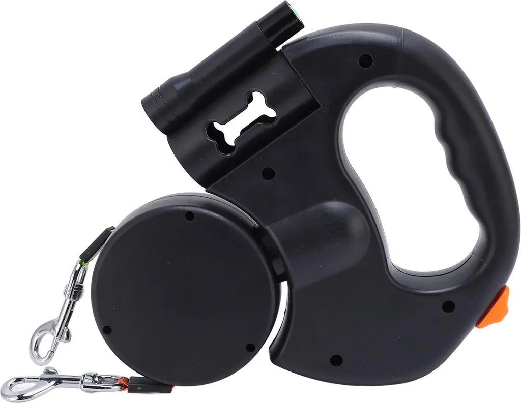 Laisse double pour chien automatique avec éclairage LED nocturne Pro