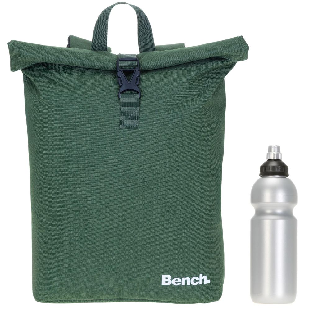 Rucksack Damen Classic Compact DIN A4 Freizeitrucksack Outdoor kleines Laptop Fach Daypack Büro Freizeit 64223 1300 Oliv Grün Uni + Flasche
