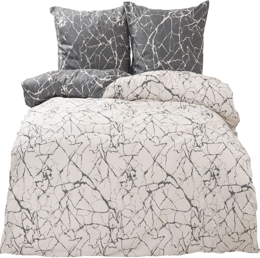 Bettwäsche 100% Baumwolle 135x200 cm Renforce Marmor Produktbild 