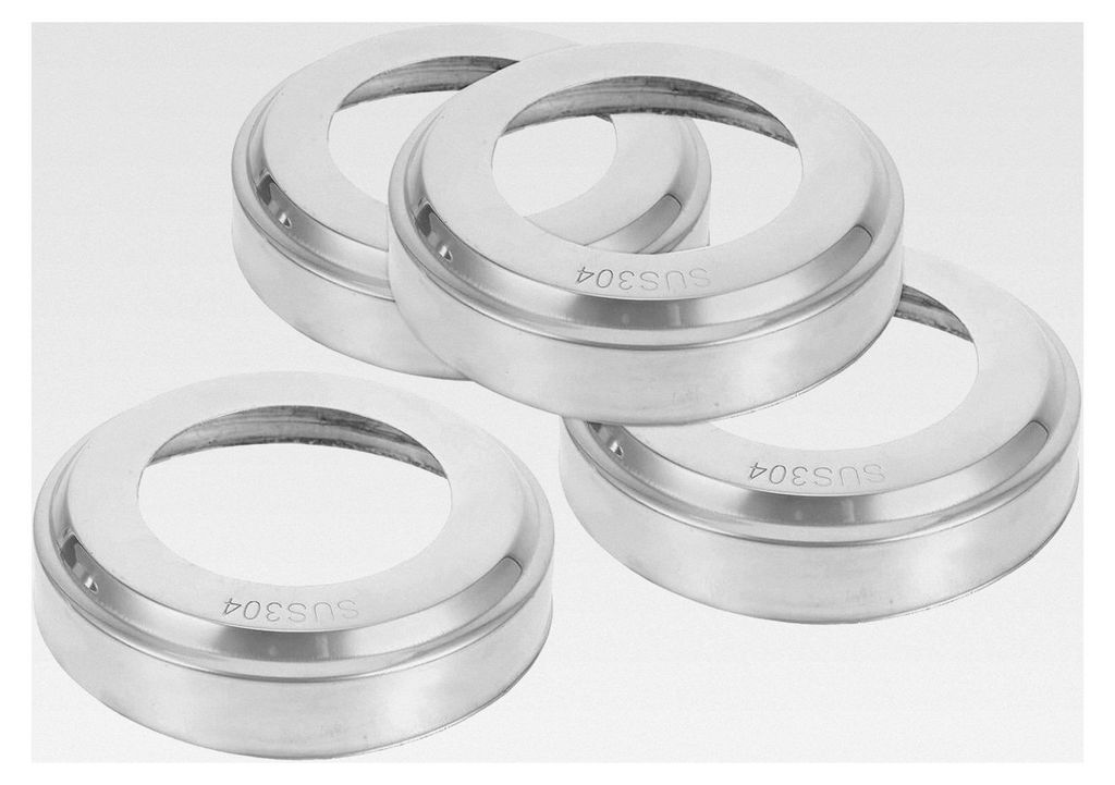 4 Stück Edelstahl Abdeckungen für Handläufe von Poolleitern, rund 51mm Geländerrohre, Schutzkappen für eingelassene Pools und Spa-Leitern, wit...