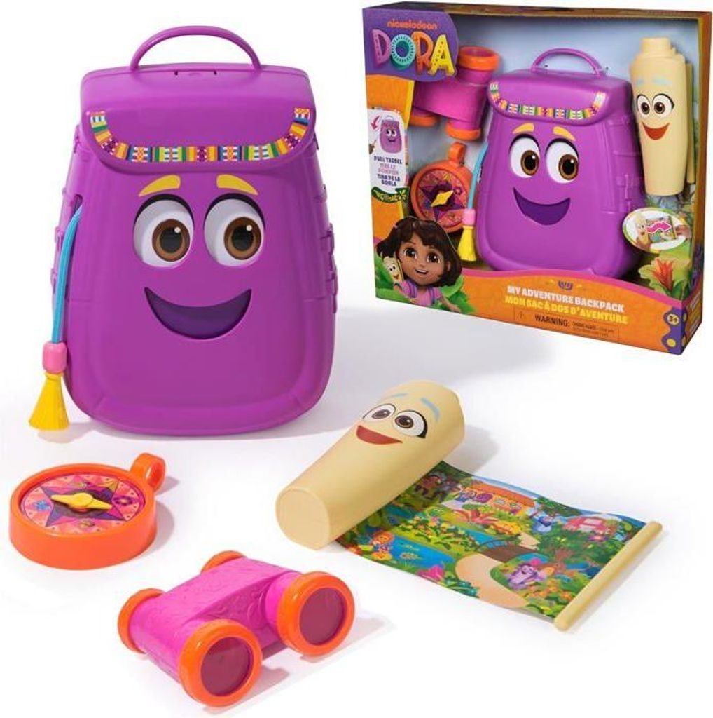 Dora l'Exploratrice Abenteuer Rucksack, Interaktiv, Mit Karte, Fernglas und Kompass, 20,3 cm, Ab 3 Jahren