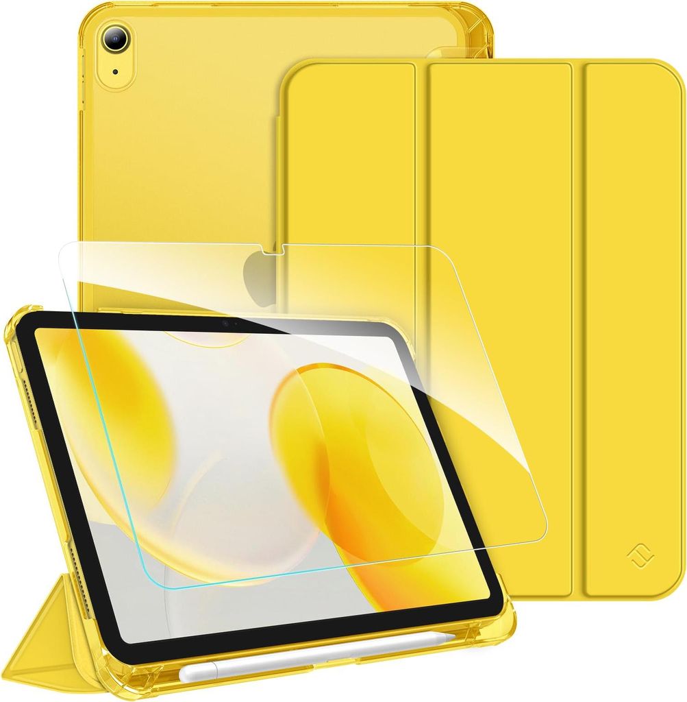 Fintie Hülle für iPad 11. Generation 2025 11 Zoll, iPad 10. Generation 2022 10.9 Zoll mit Schutzfolie - ultradünne leichte transparenter Rückse...