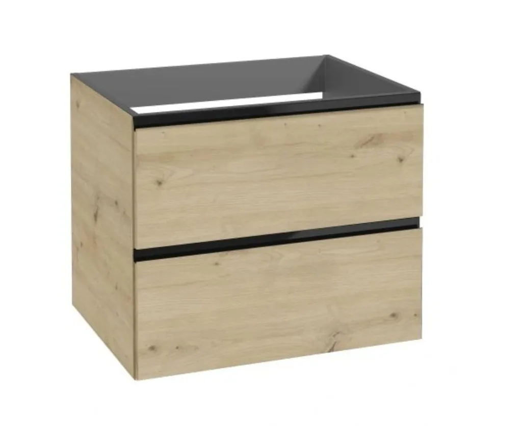 Mobiletto Bagno Sospeso 60cm 2 Cassetti Rovere Artisan | Salvaspazio