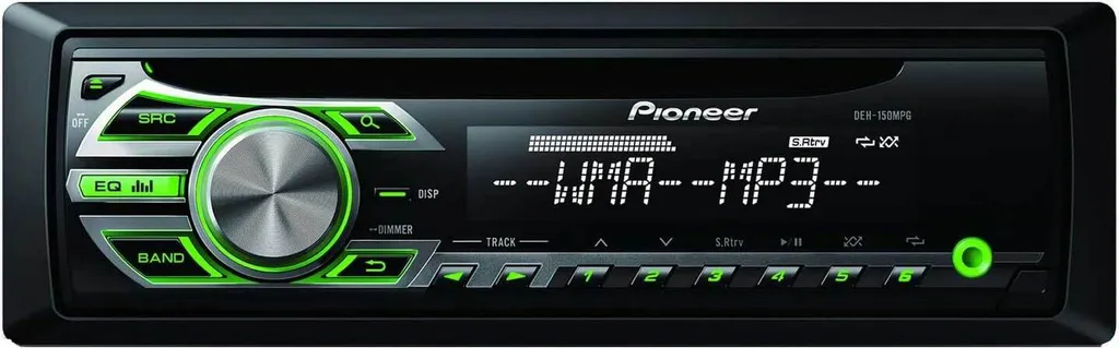 Autoradio CD Pioneer DEH-150MPG avec Entrée Jack et Rétroéclairage Vert
