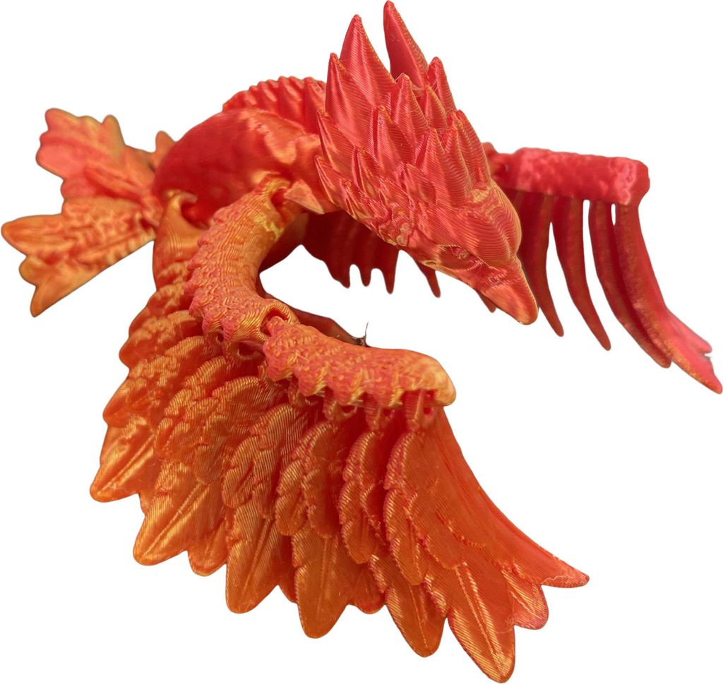 3D-gedruckte Phönix-Figur, bewegliche Gelenke, bunte Vogelfigur, artikuliertes Tiermodell, Zappelspielzeug, Home-Office-Desktop-Dekoration, Ornament