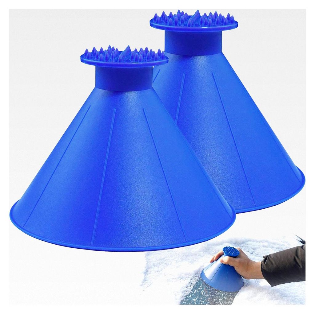 Eiskratzer für die Windschutzscheibe – 2 Stück Kegel-Eiskratzer mit Trichter, runder Schneeschaber