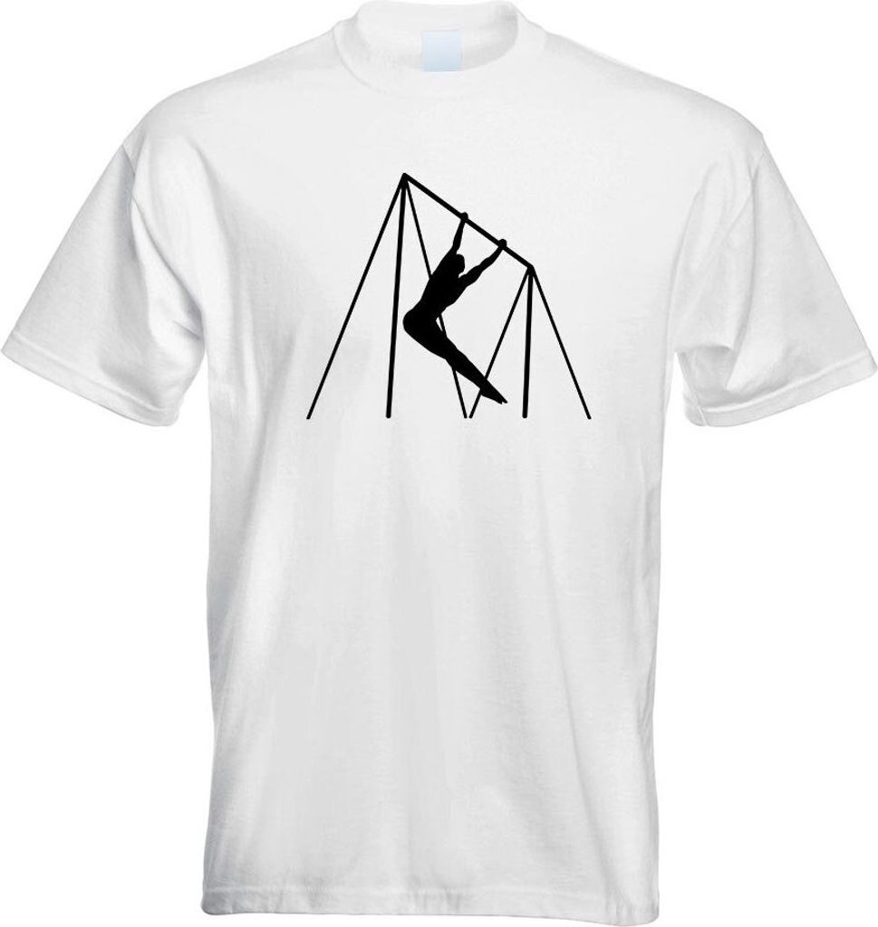 Kiwistar - T-Shirt - Weiss - Reck Turnen Sportler Figur Motiv Bedruckt Funshirt Design Print - mit Motiv Bedruckt - Funshirt Design - Sport - Freiz...