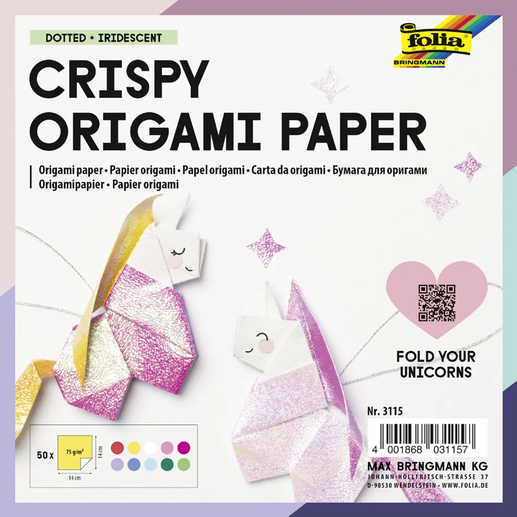 Carta per Origami Folia 3115 - 50 Fogli Crispy con Punti