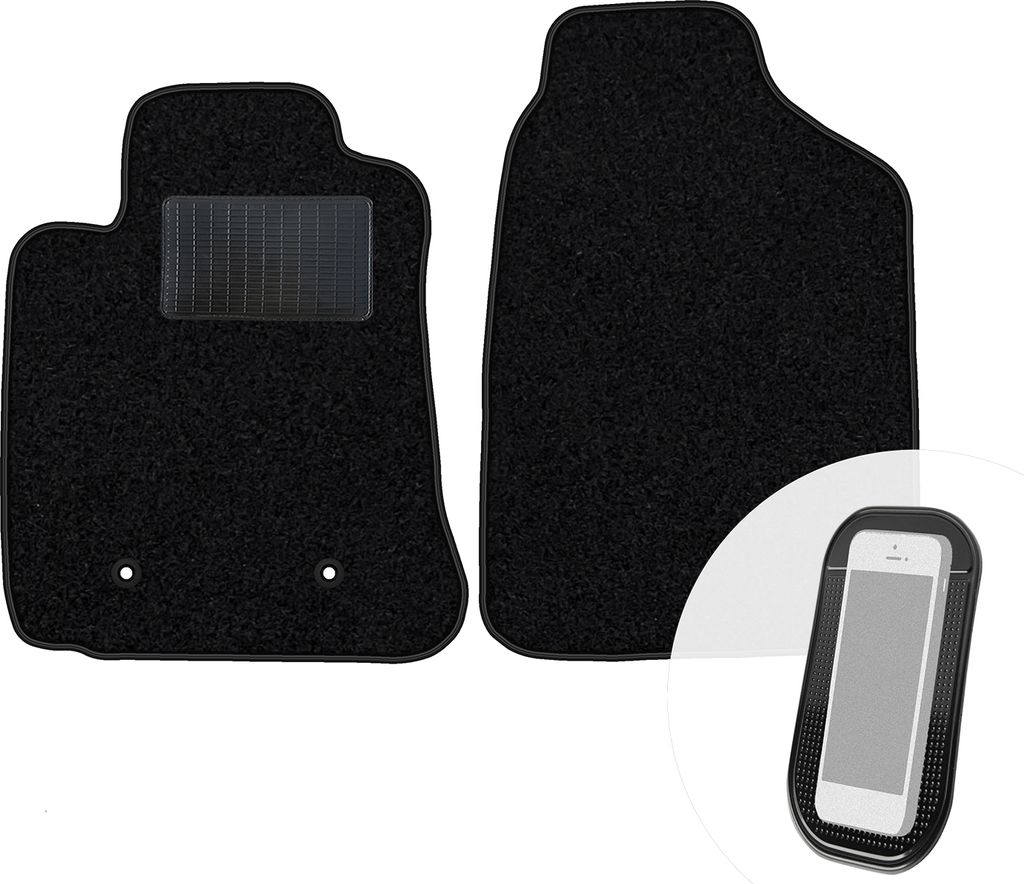 moto-MOLTICO Vorne Fußmatten Auto Velours Autoteppiche Schwarz Automatten Set 2-teilig passend für Toyota Corolla E12 2001-2007