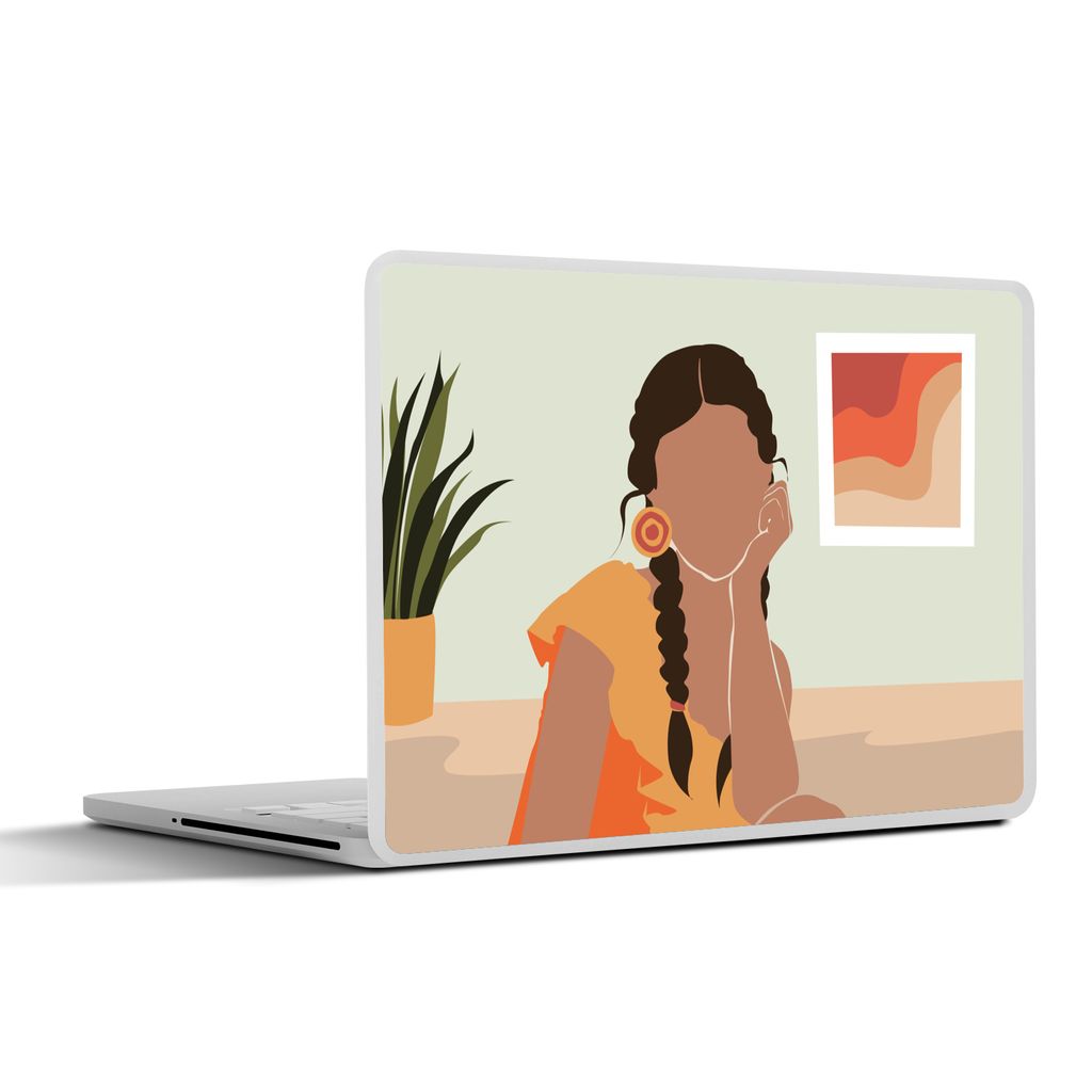 MuchoWow Laptop Aufkleber Sticker Cover Frau - Kleid - Sommer 32.5x23.5 cm - Sticker für Laptop - Selbstklebend