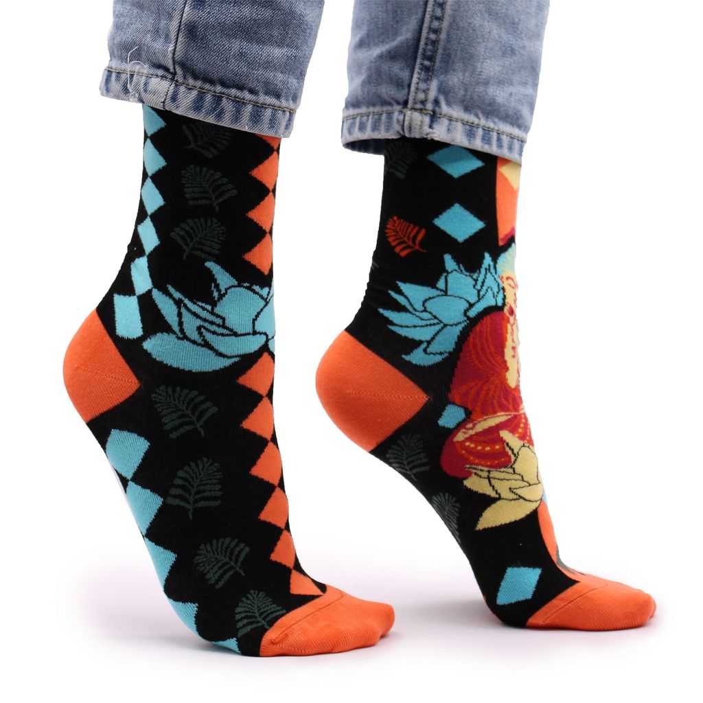 Socken aus Bambus Lotusblüte blauer Buddha Kaufland.de