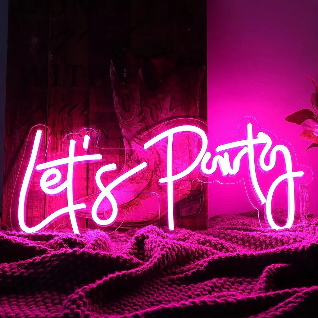 Insegna Neon Matrimonio Let's Party - Luci LED Eventi e Nozze