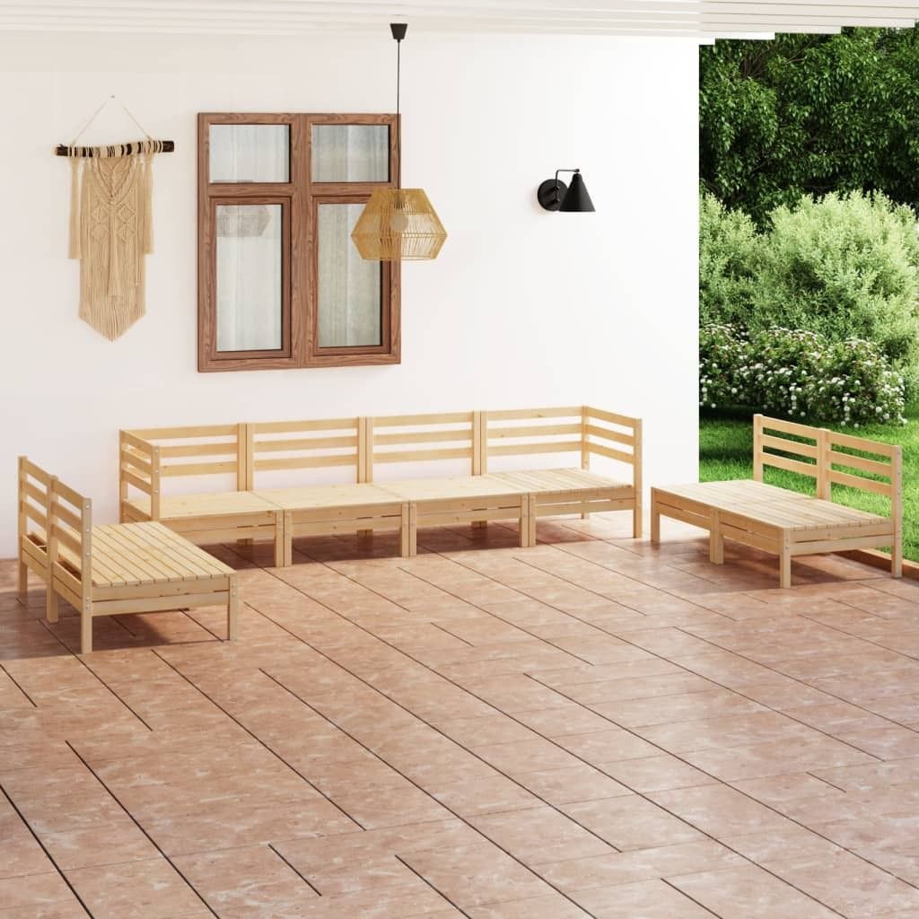 Maison Exclusive - 8-tlg. Garten-Lounge-Set Massivholz Kiefer
