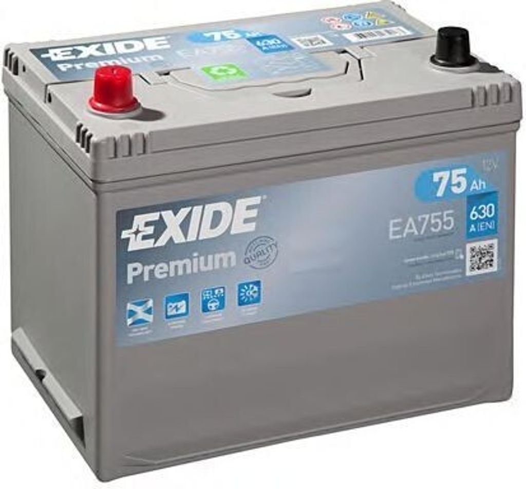 Exide EA755 Autobatterie 12V 75Ah 630A Produktbild 