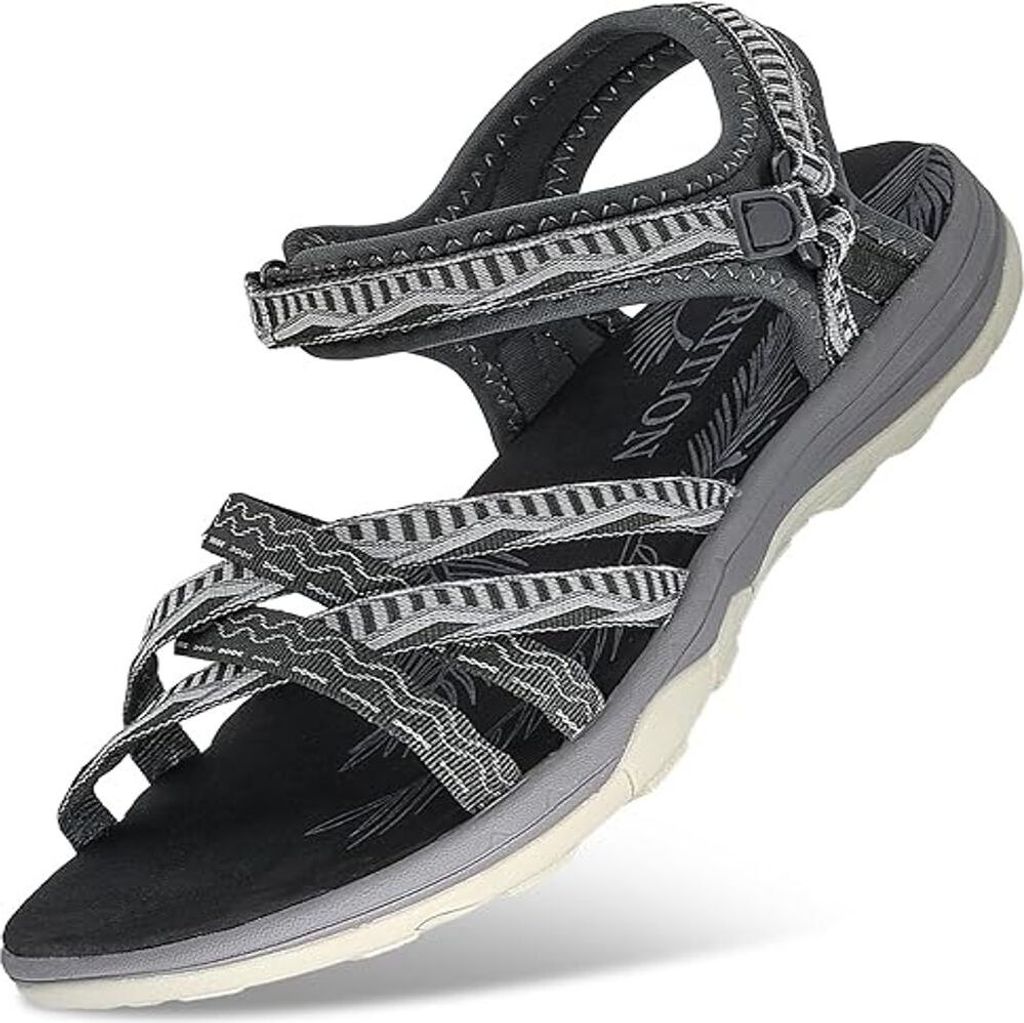 GRITION Damen Sommerschuhe Sandalen Schwarz Größe 37 Produktbild 