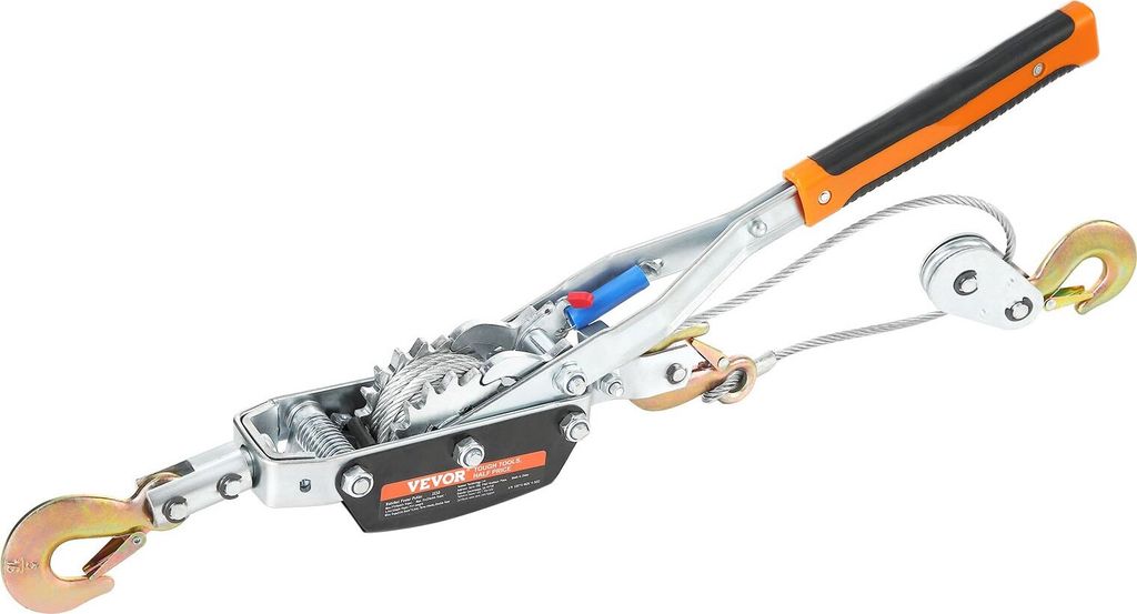 Come Along-Winde, 5 Tonnen (11.023 lbs) Zugkapazität, 11,5 Fuß langes Stahlkabel, 3 Haken, robustes Ratschen-Abziehwerkzeug mit zwei Gängen, Kfz...