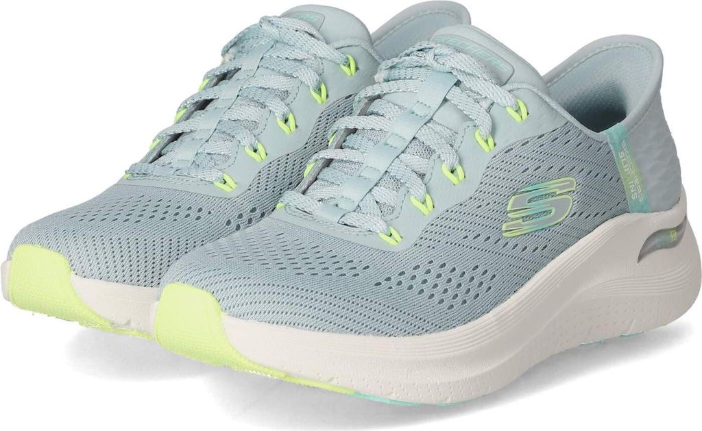 Skechers Sportliche Slipper Damen 736B6563686572735F313530303636 Grün 42 EU