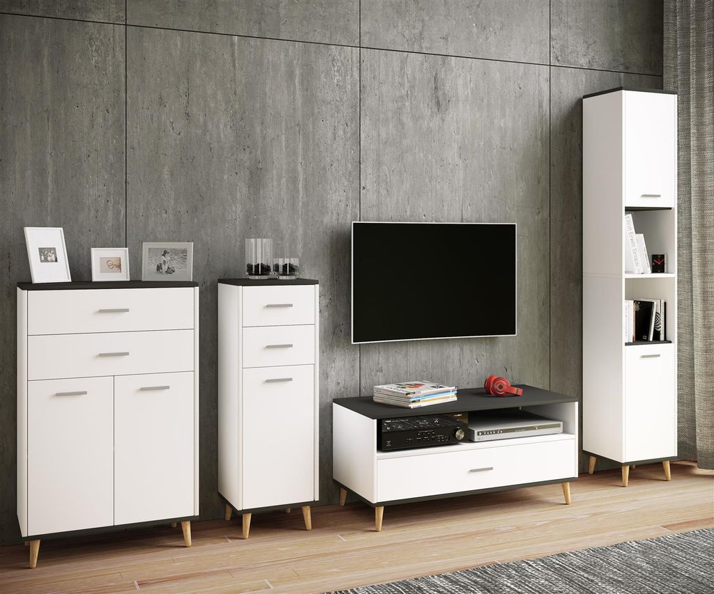 LandosI Hochschrank Bad weiß, Eiche Nachbildung. Produktbild 6
