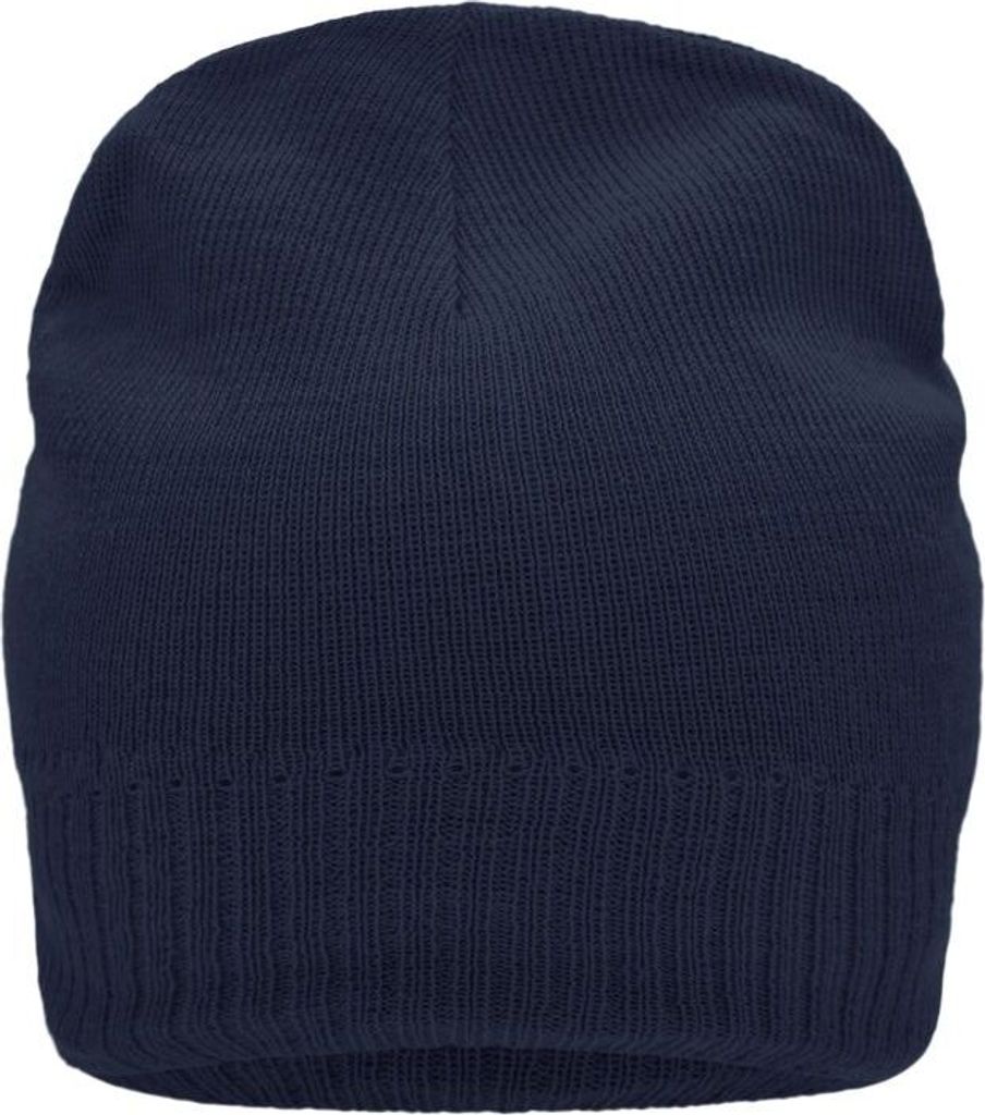 Strickmütze mit Fleece Einsatz im Stirnbereich navy, Gr. one size