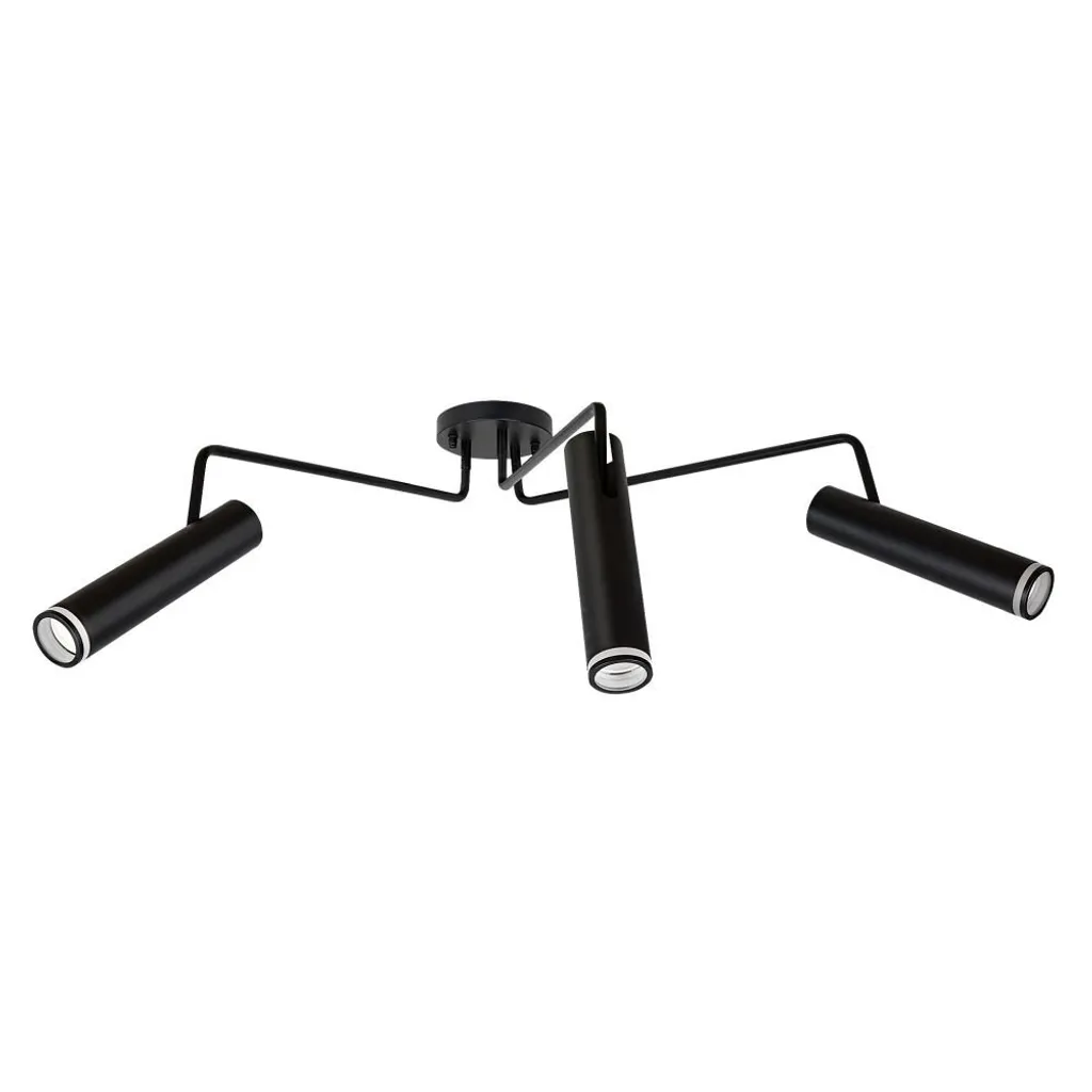 Plafonnier noir 3 ampoules GU10 Senobia pour éclairer les zones sombres